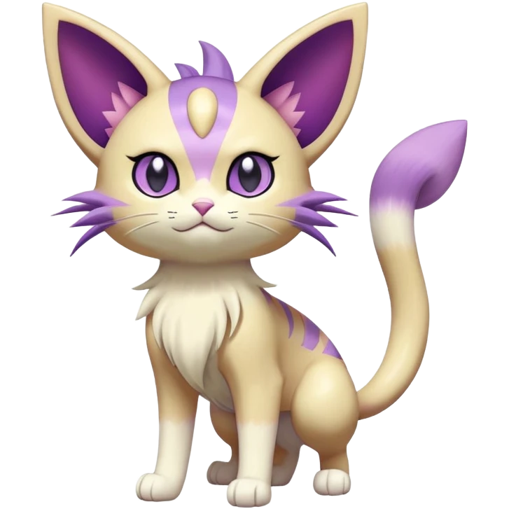 Meowth-Espeon-Skitty-Pokémon-Fakémon-hybrid-creature (full body) emoji