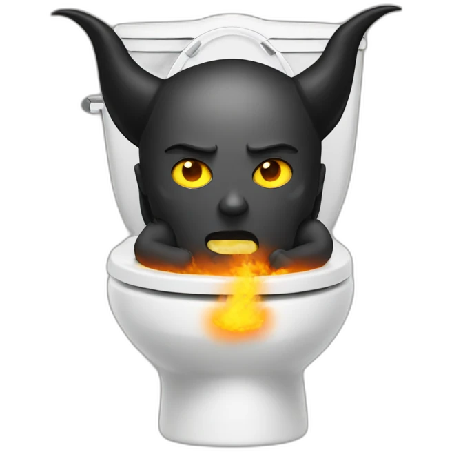 Lucifer on the toilet emoji