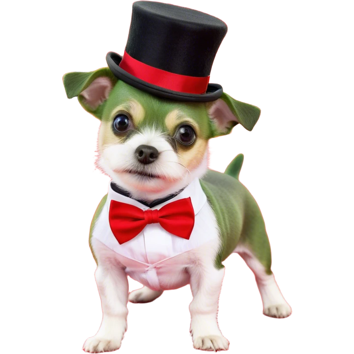 Cute little dog walking down the red carpet ￼ emoji