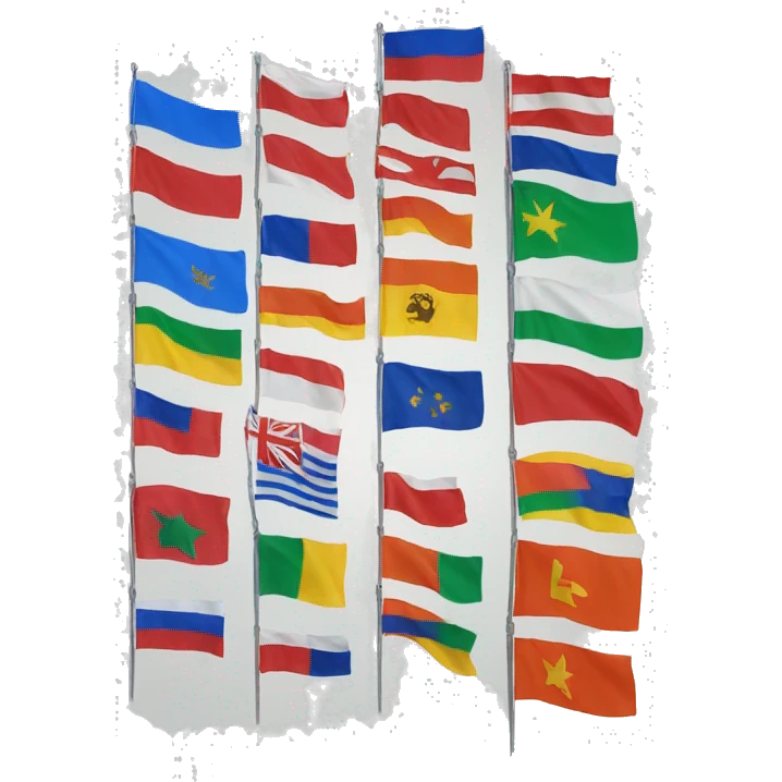 different colored flags emoji