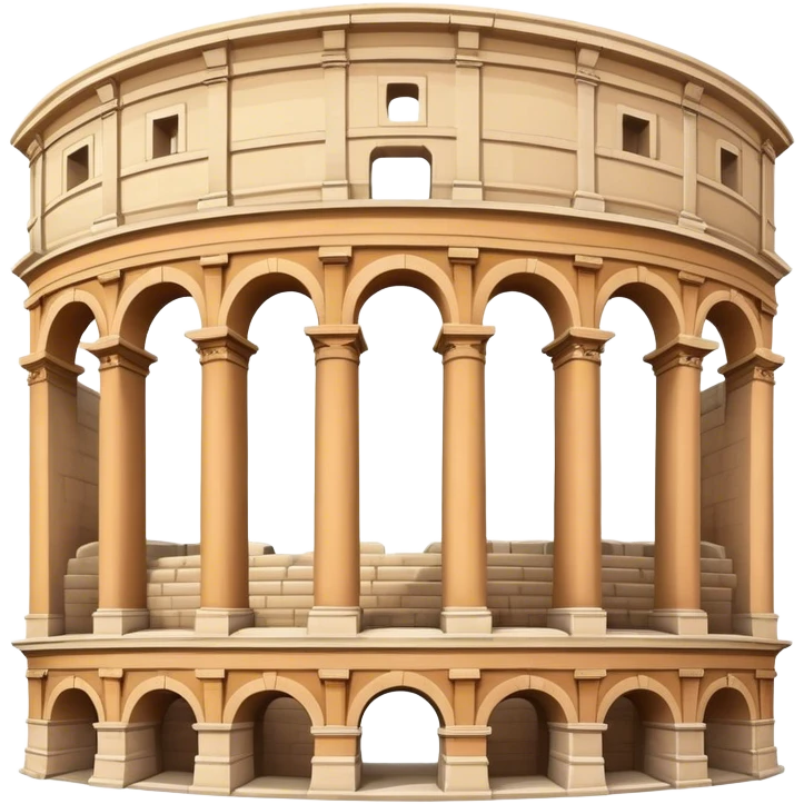 Realistic Pula Arena Landmark Emoji, featuring the grand Roman amphitheater with its large stone arches and well-preserved outer walls. emoji