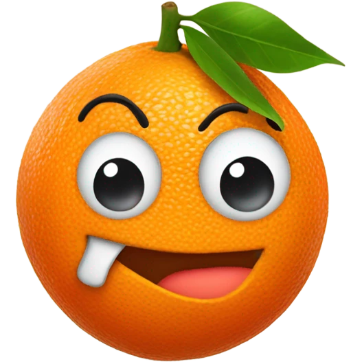 Orange with face and limbs emoji