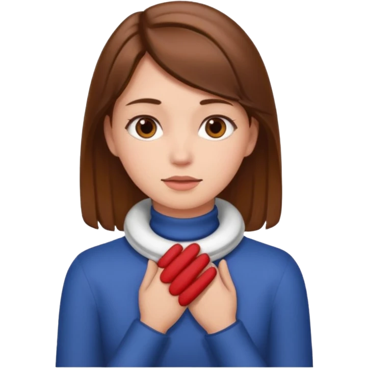 Girl with hands on neck emoji