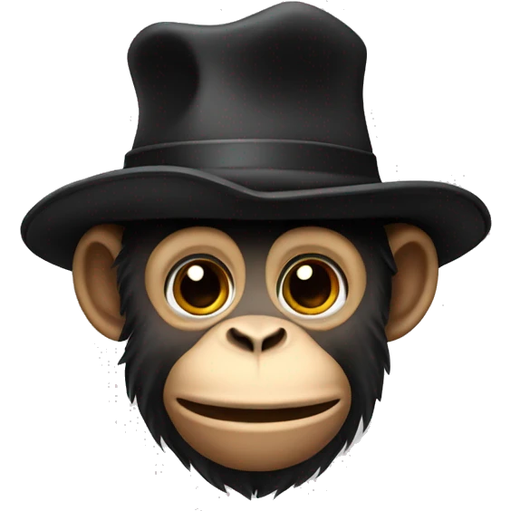 monkey with a black hat  emoji