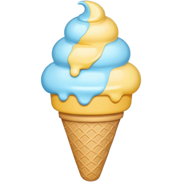 Ice cream emoji, pastel blue & yellow palette
Flat vector, minimal, cute emoji style emoji