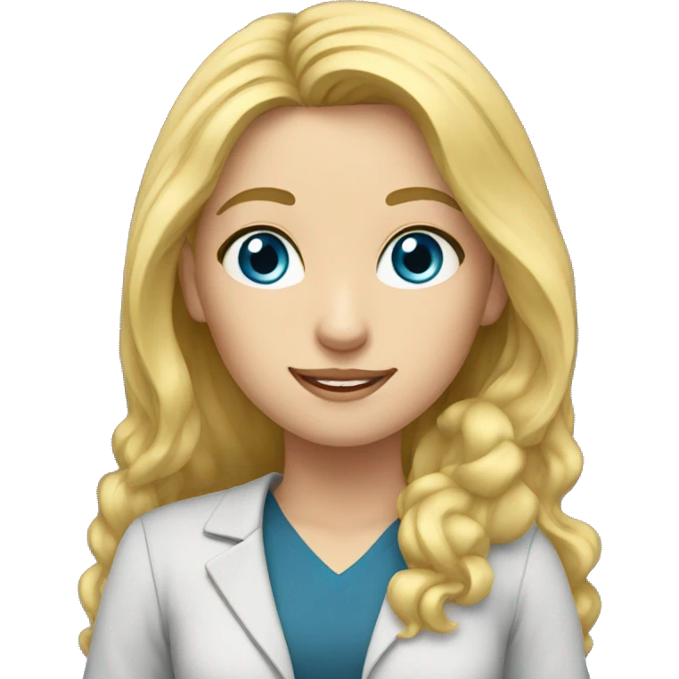 blonde teacher long hair blue eyes emoji