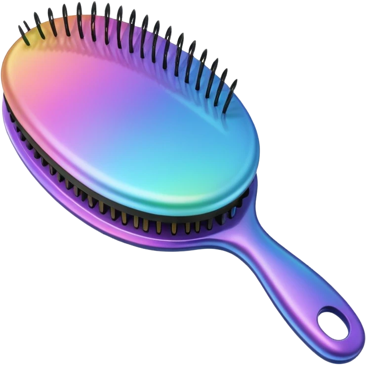Iridescent hairbrush emoji
