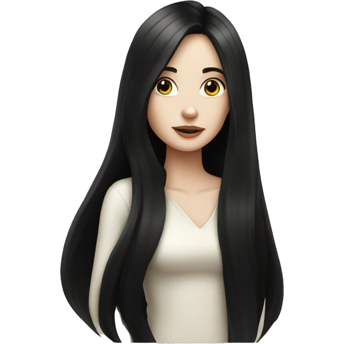 pale girl with long black hair luxury emoji