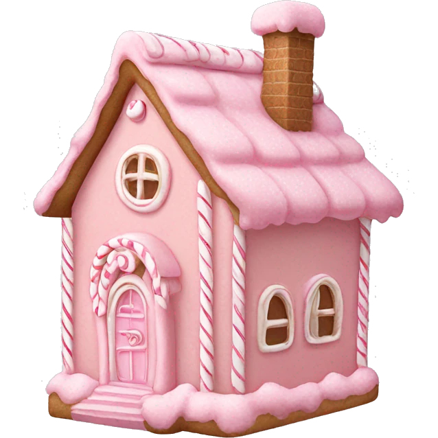 pastel pink gingerbread house emoji