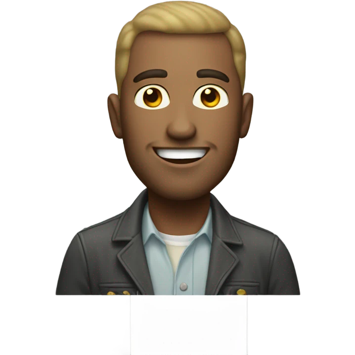 White man with potato salad looking merry  emoji