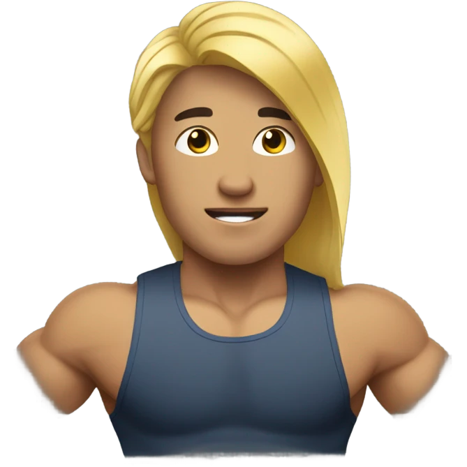 strong asian gold hair personal trainer emoji