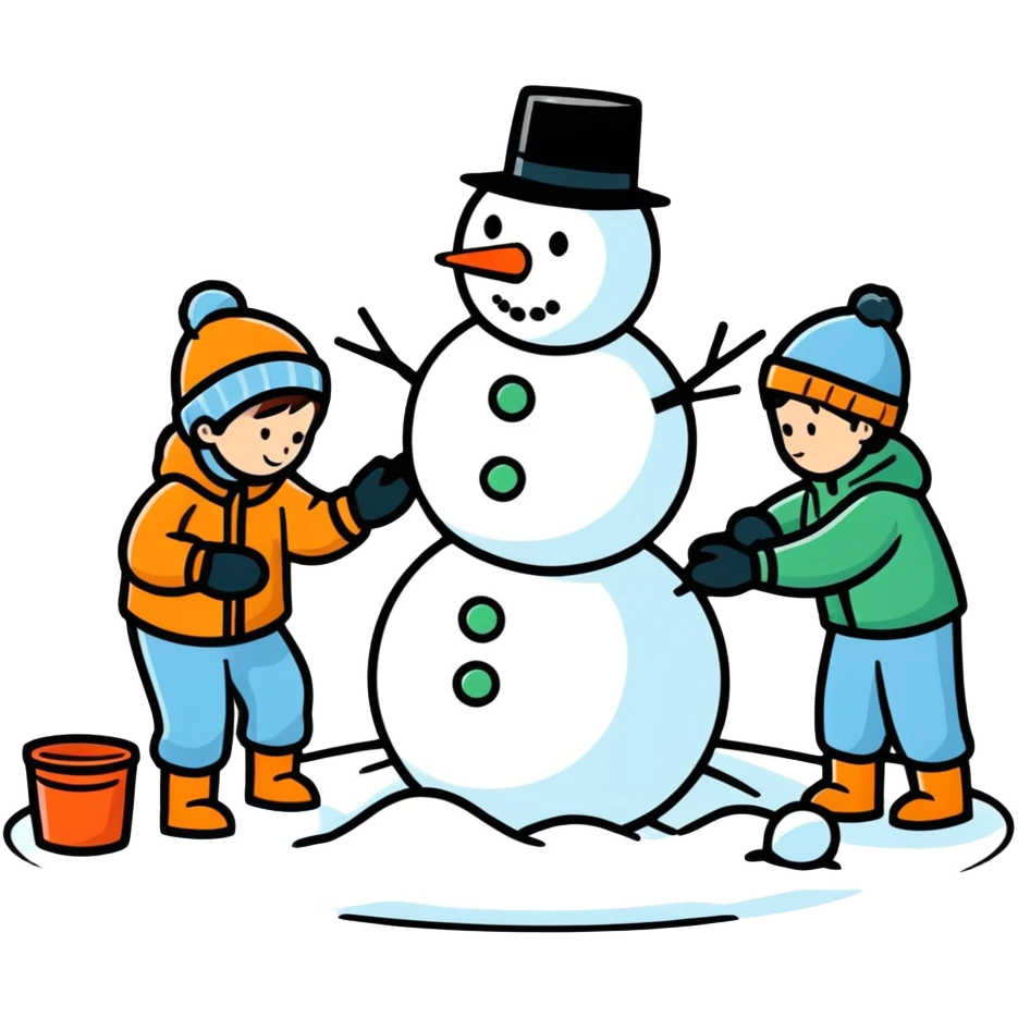 people making a snowman emoji
