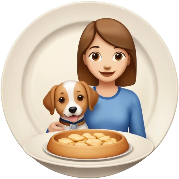 Person with dog on plate emoji