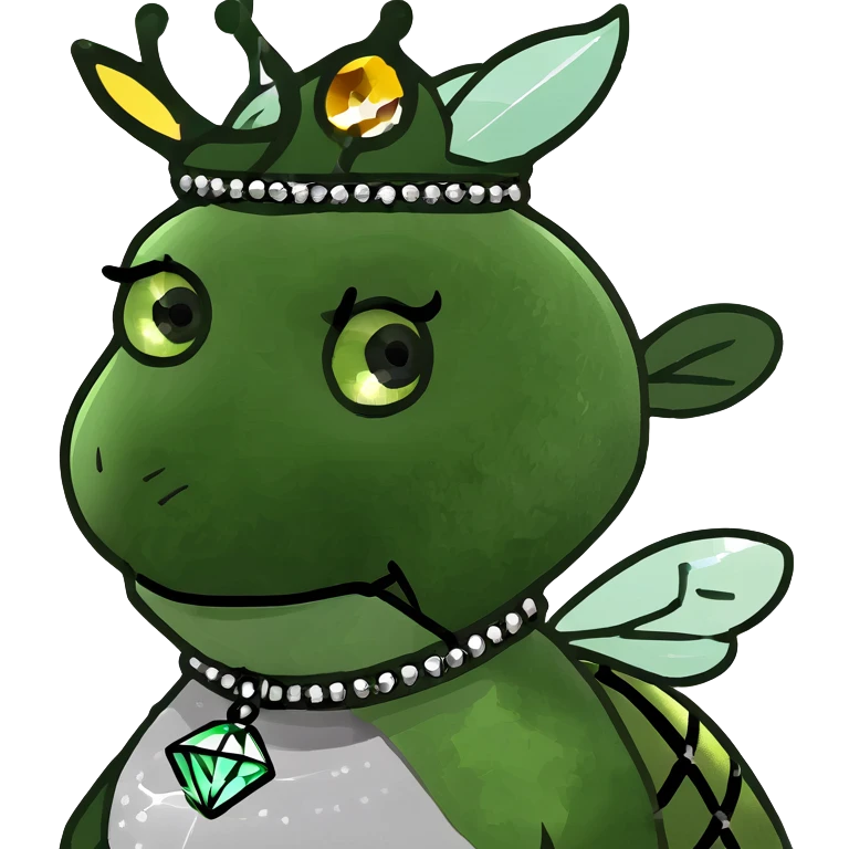 Fancy mint green queen bee with diamond jewelry, rhinestone embellishments, and glitter sparkles emoji