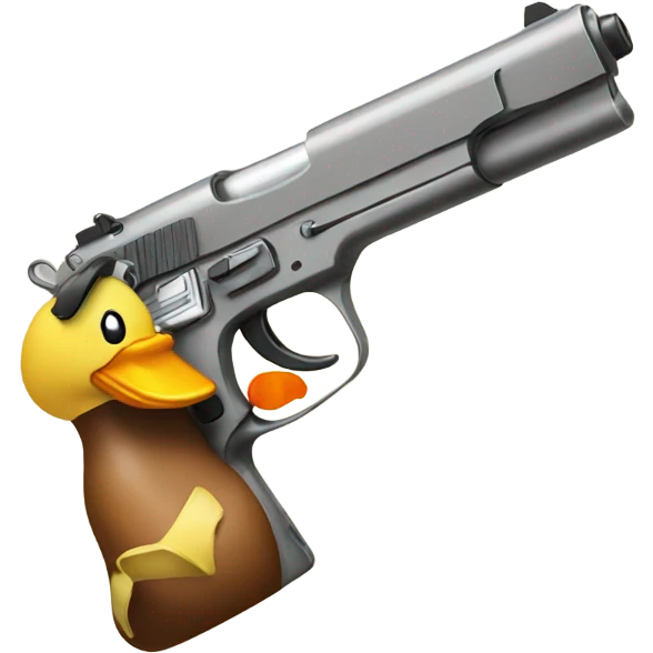 gun with a rubber duck shooting it  emoji