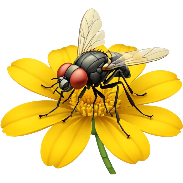 
fly on flower emoji
