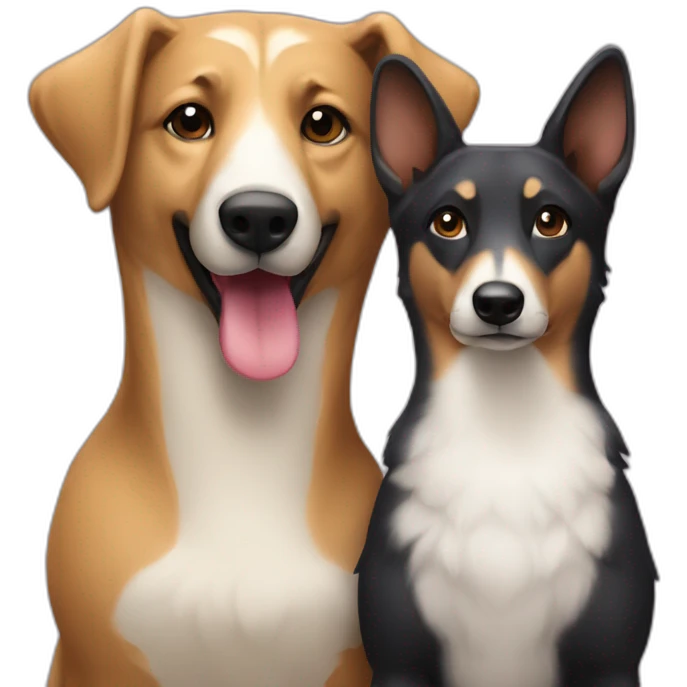 In love goose with an american sheper emoji