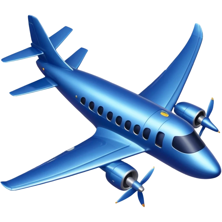 A fully co,poured dark blue plane emoji