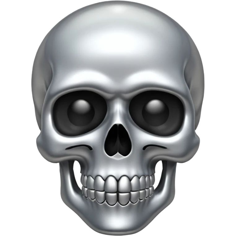 silver chrome scull emoji
