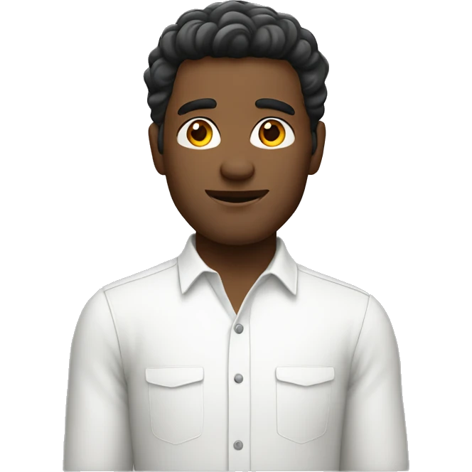 male in white shirt portrait emoji