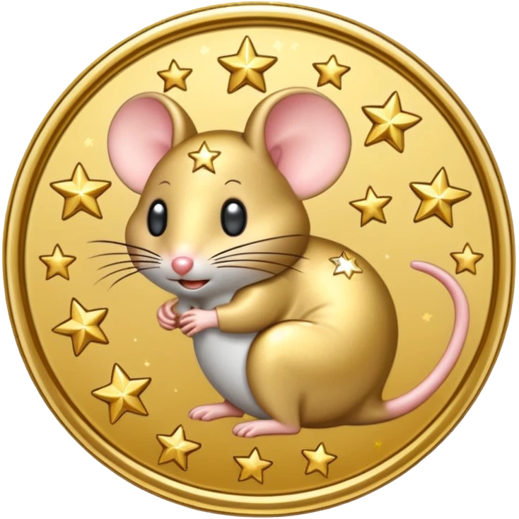 mouse coin with stars around it
 emoji
