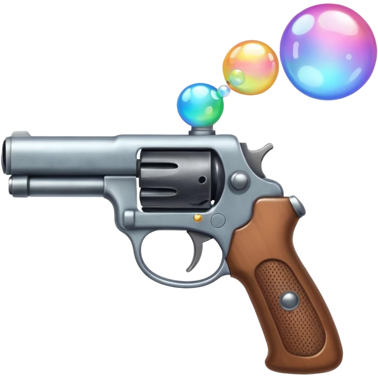The gun blows bubbles. emoji
