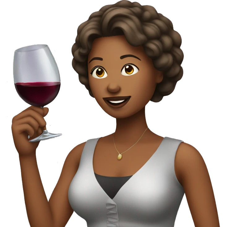 Woman having wine emoji