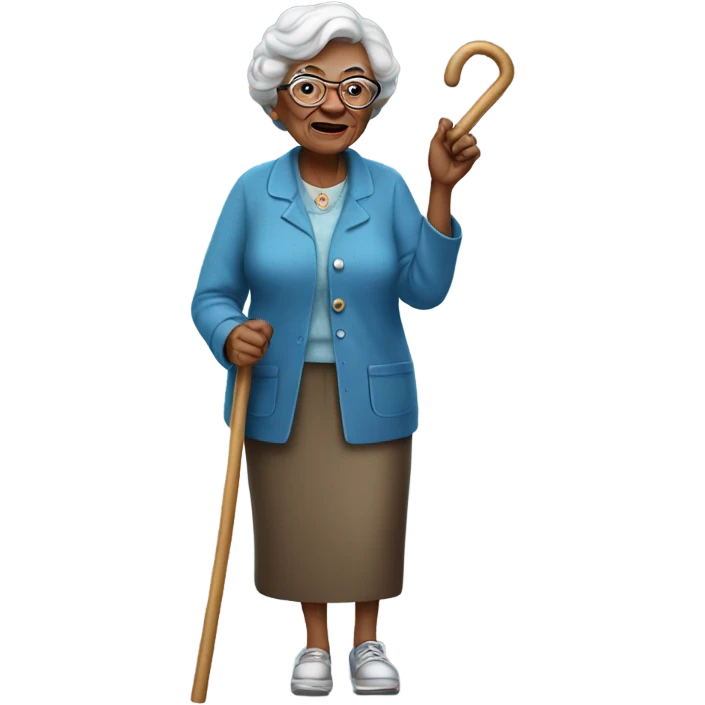 Grandma with cane emoji