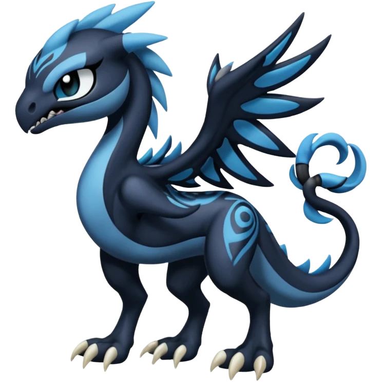 Meloetta-Venom-Stitch-Zekrom-fusion, full body, tribal markings  emoji