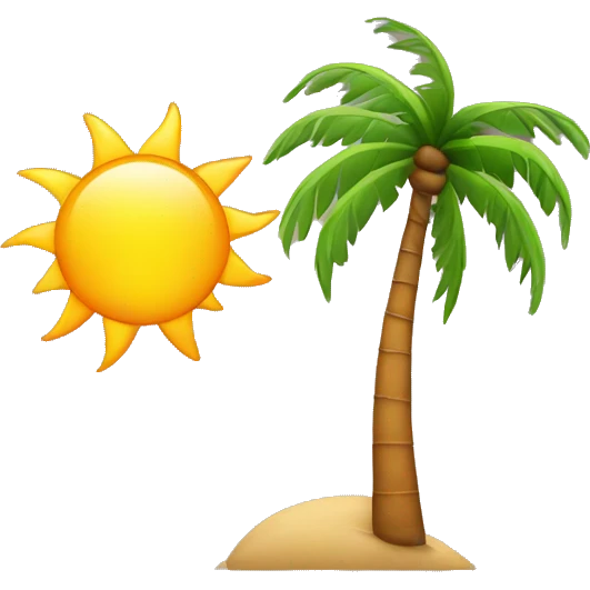 Sun with palm tree  emoji