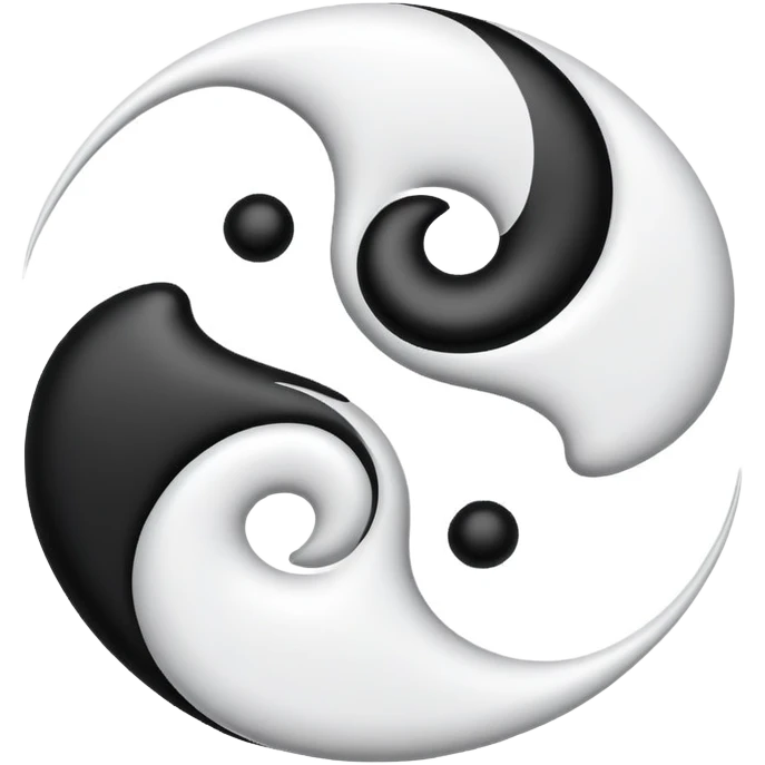 Yin Yang in black and white  emoji