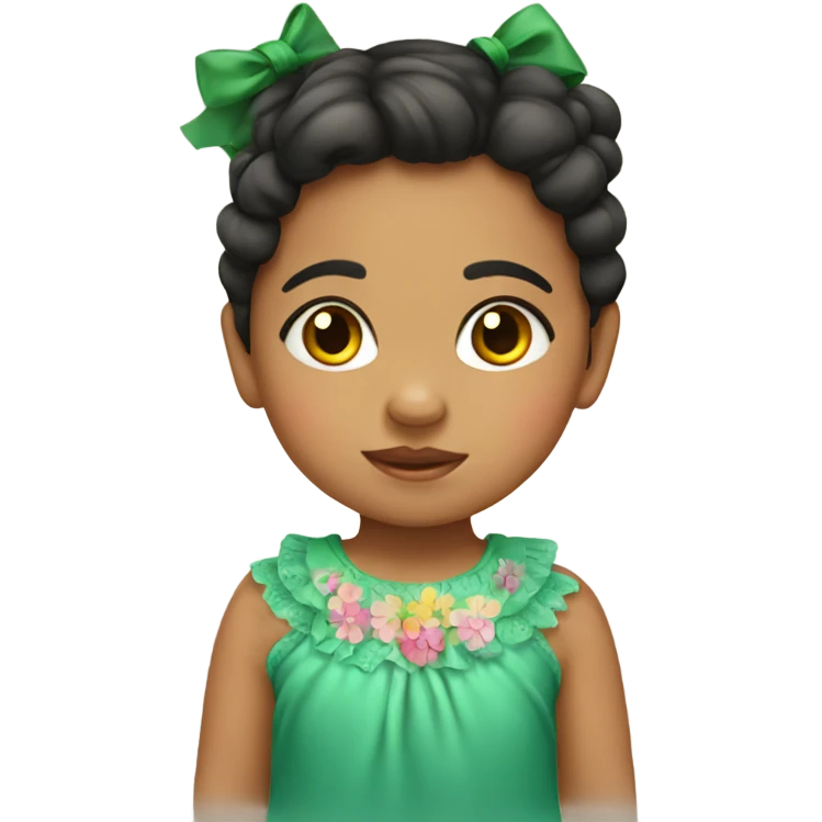 Mexican toddler girl with bow emoji