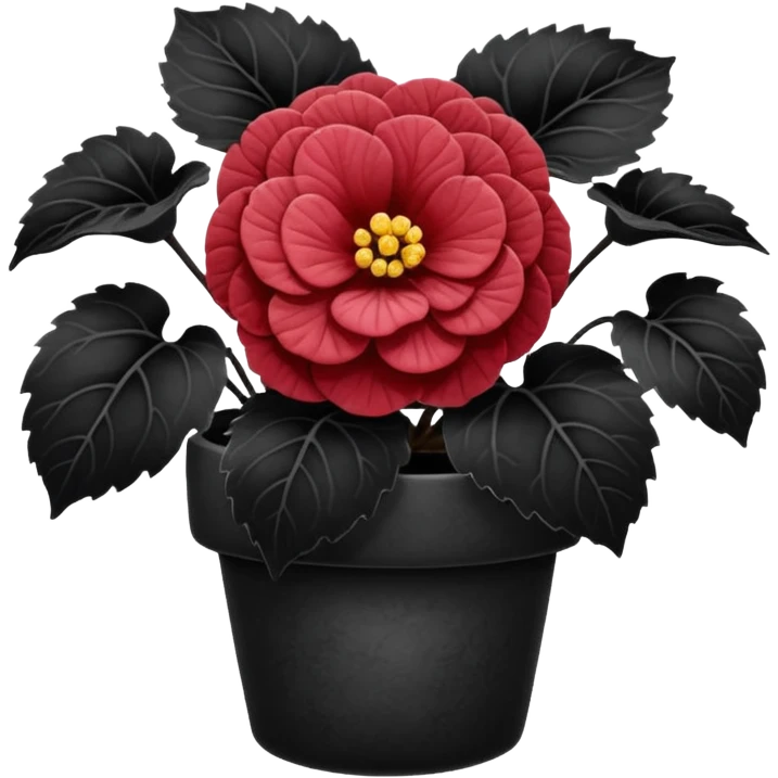 super realistic black begonia emoji