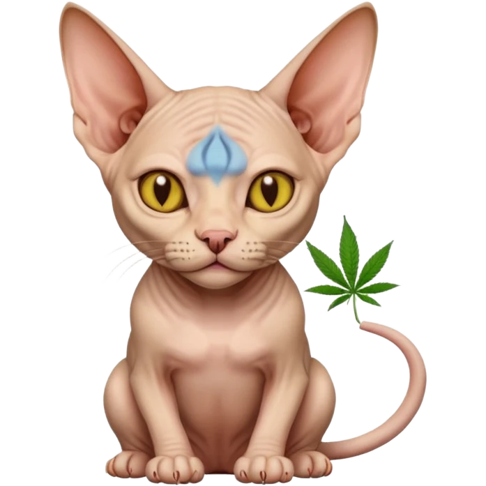 Sphynx cat smoking weed  emoji
