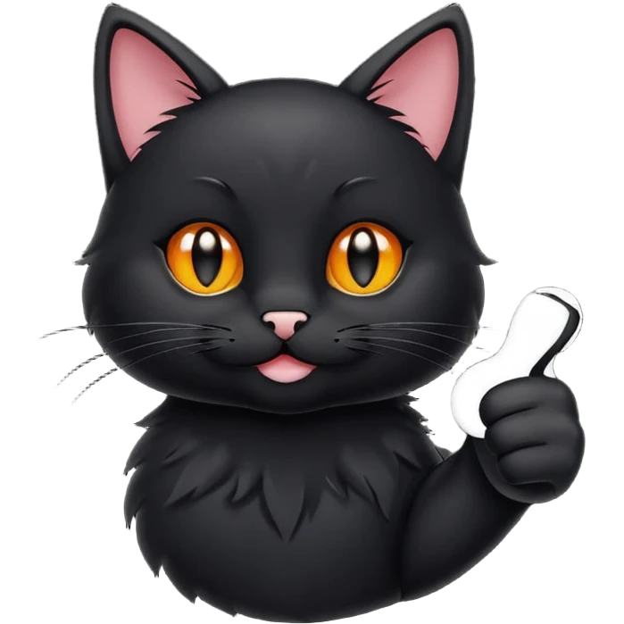 Black Cat paw giving a thumbs up emoji