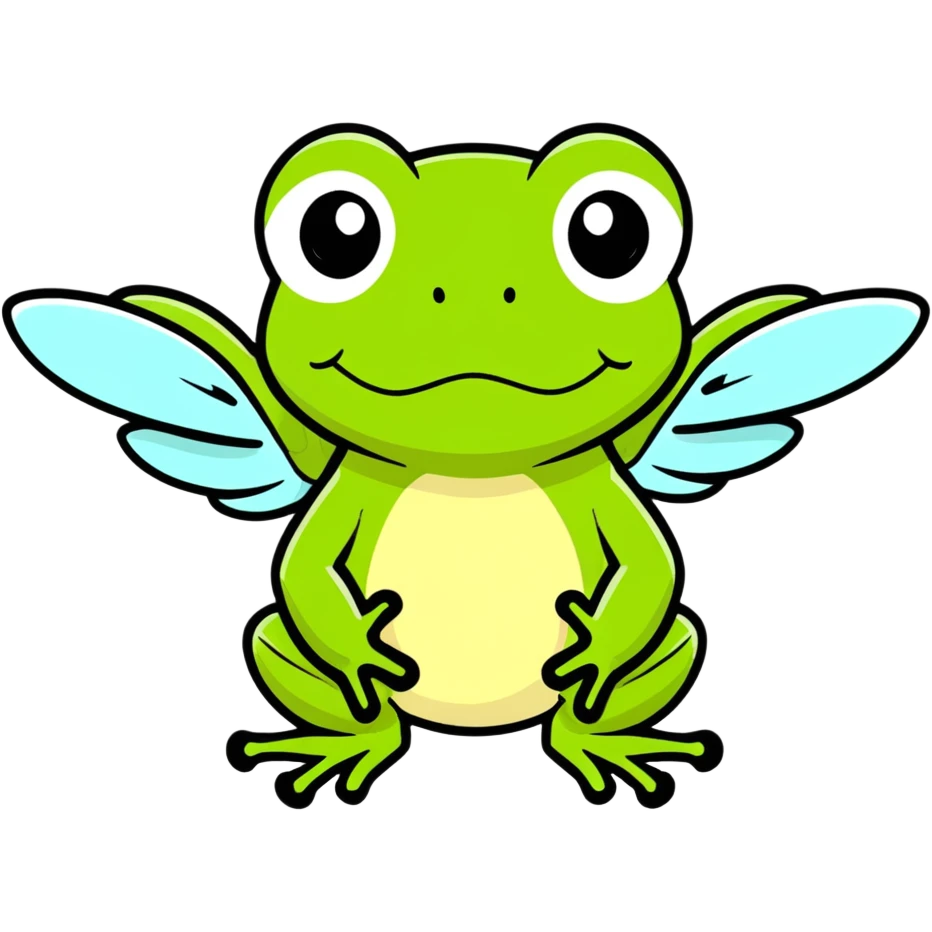 Frog flying with wings emoji
