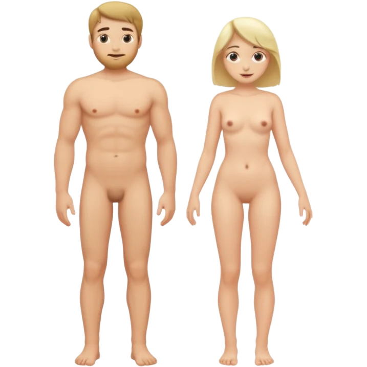 a naked man and a naked woman full body emoji