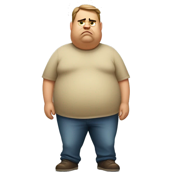 Fat disappointed man emoji