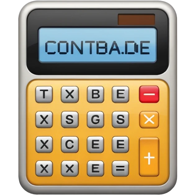 apple style emoji of a calculator with the text 'CONTABILIDADE' on the display, simple and expressive emoji