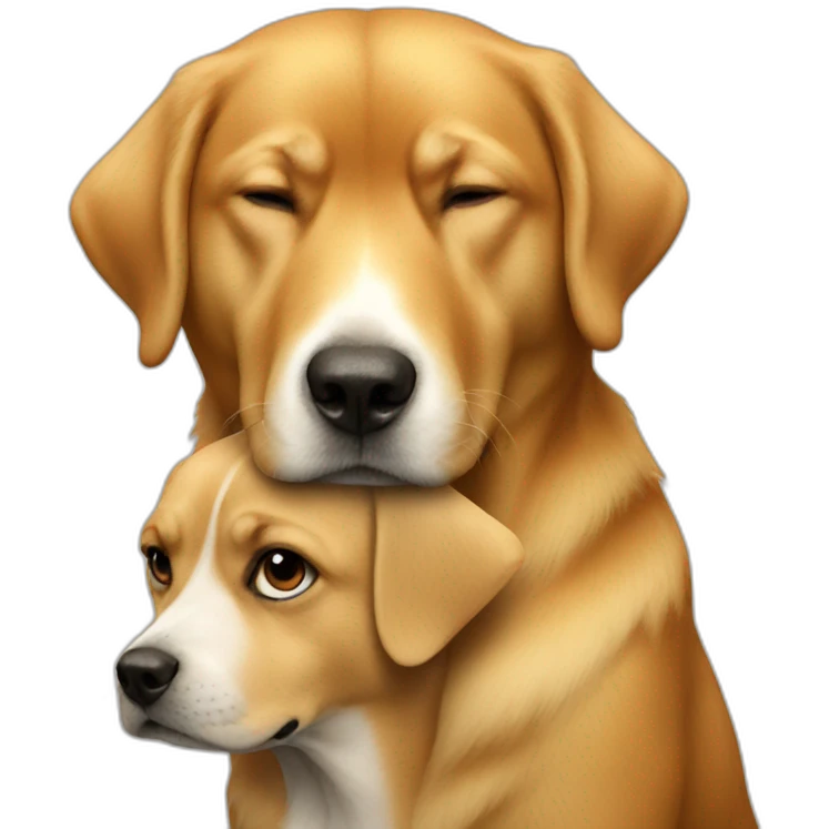 trump kissing a dog emoji