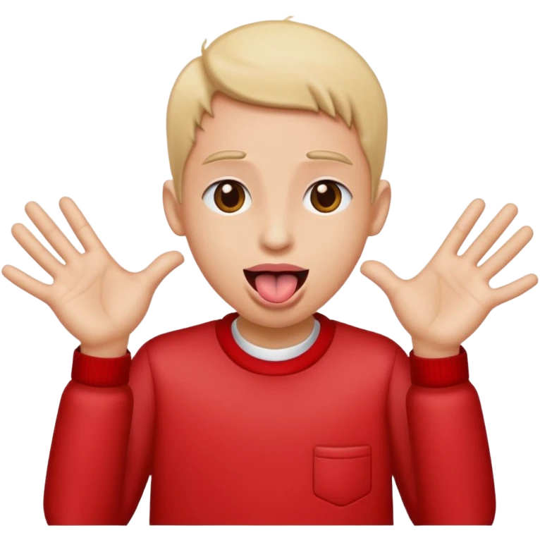Tongue out with hands on the side  emoji