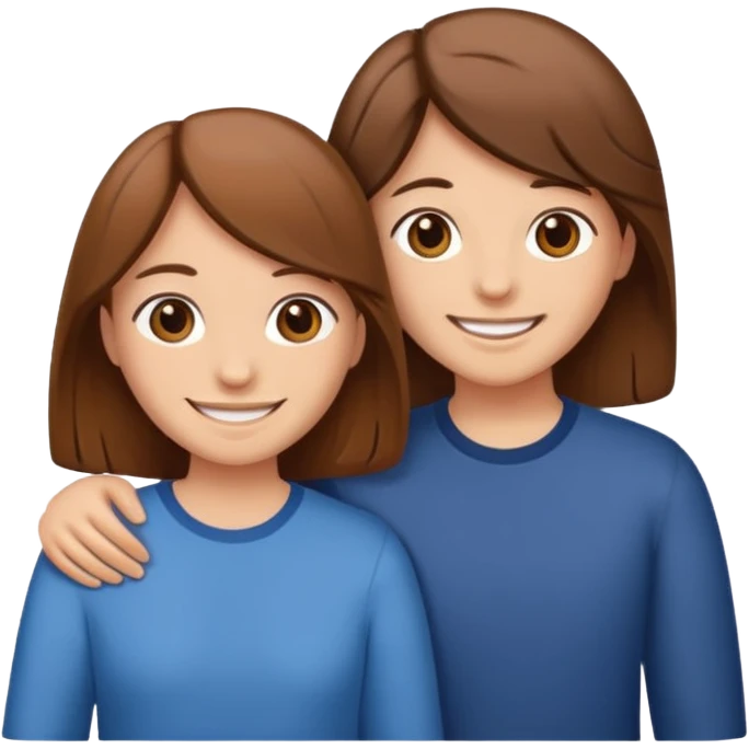 Make an best Friends Sticker in Cartoon Style with Brown and Brown hair emoji