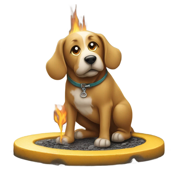 Dog peeing on fire hydrant emoji