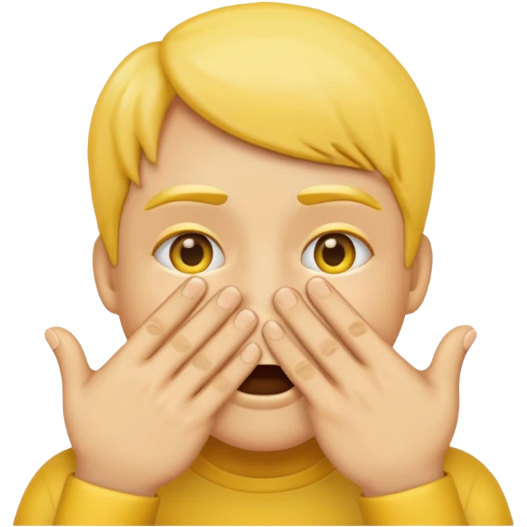 Make a basic emoji but with both hands covering its mouth and fingers threaded - reminiscent of goykers goal celebrations. emoji