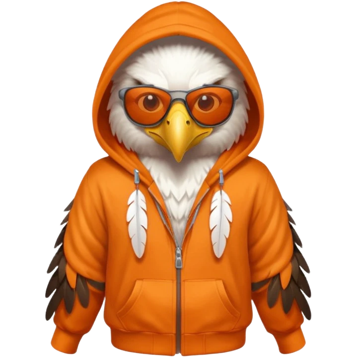 eagle with orange hoodie wearing sunglasses emoji