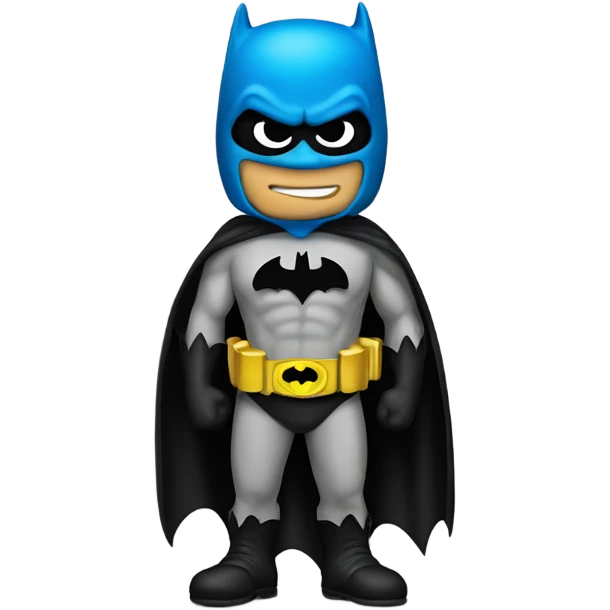 A Smurf dressed as Batman emoji