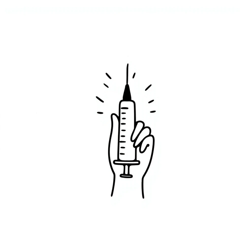 syringe, hand drawn doodle style emoji