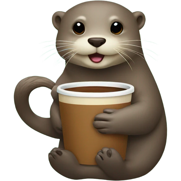 Otter drinking a coffee emoji