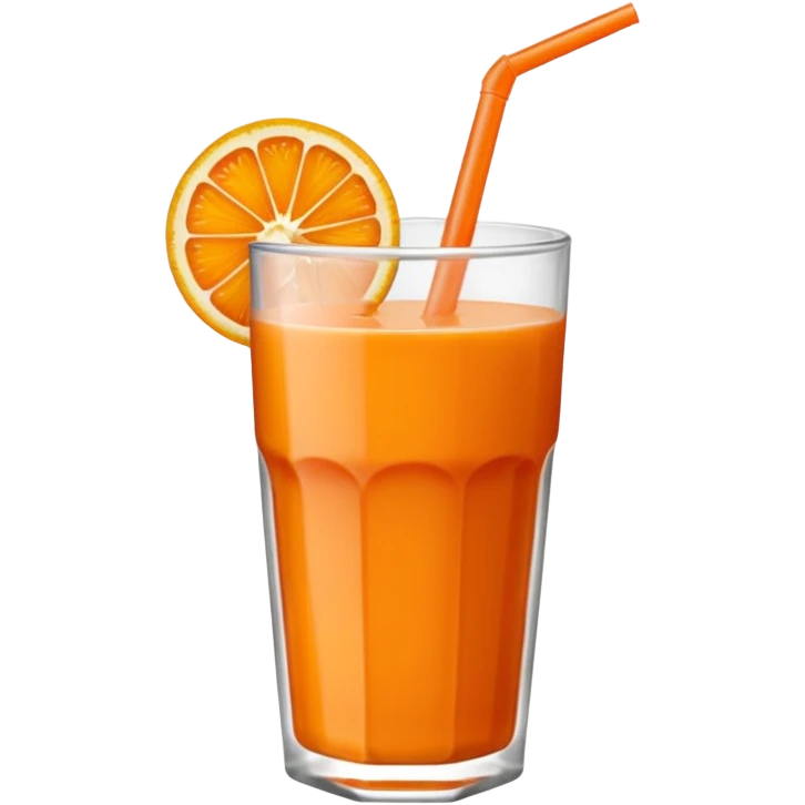 Ícone minimalista de copo com suco. Um canudinho e uma rodela de laranja. emoji