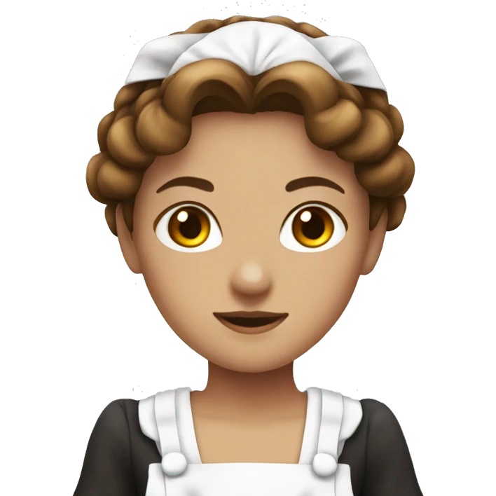 Maid costume emoji girl brown hair  emoji